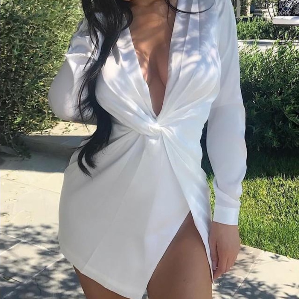 fashion nova: sugar free dress white